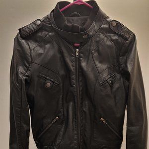 Bebe Faux Leather Bomber Jacket